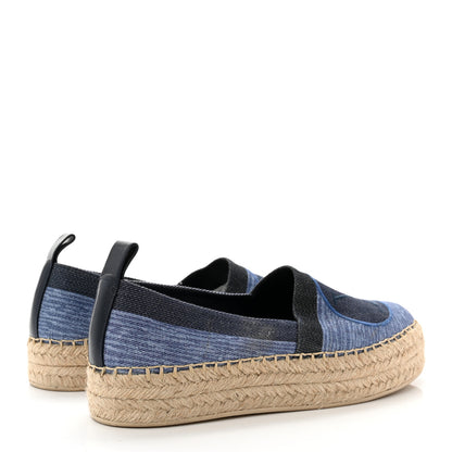 Louis Vuitton Canvas Postcard Espadrille Flats 38 Blue 4 of 7