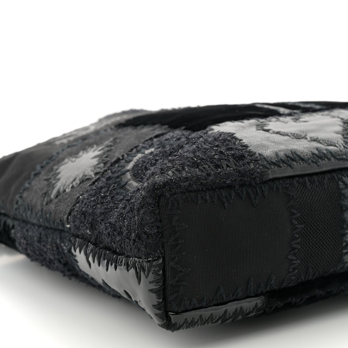 Tweed Patchwork Tote Black