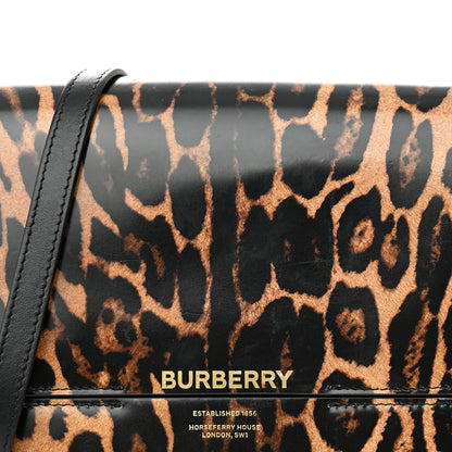 Burberry Calfskin Leopard Small Grace Bag Black 7 of 15