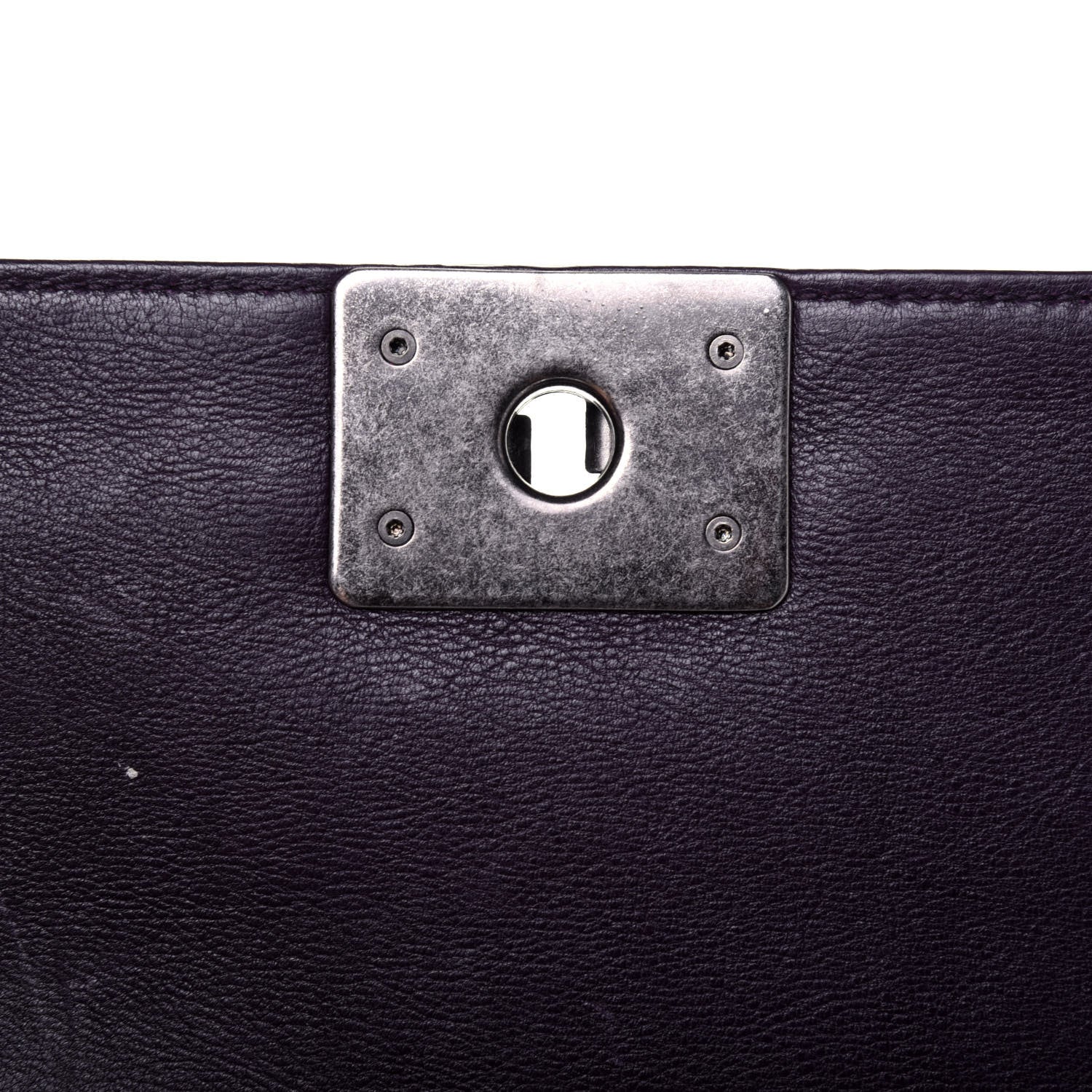 Chanel Calfskin Crystal Embossed Small Boy Flap Plum 7 of 20