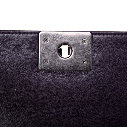 Chanel Calfskin Crystal Embossed Small Boy Flap Plum 7 of 20