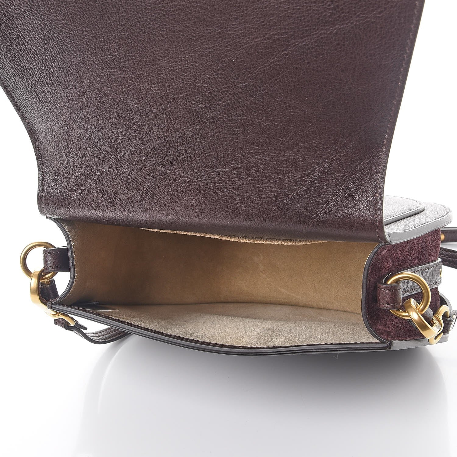 Chloe Calfskin Suede Medium Nile Bracelet Bag Carbon Brown 5 of 8