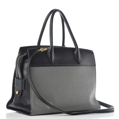 Prada Saffiano City Calf Medium Esplanade Tote Mercurio Black 3 of 14