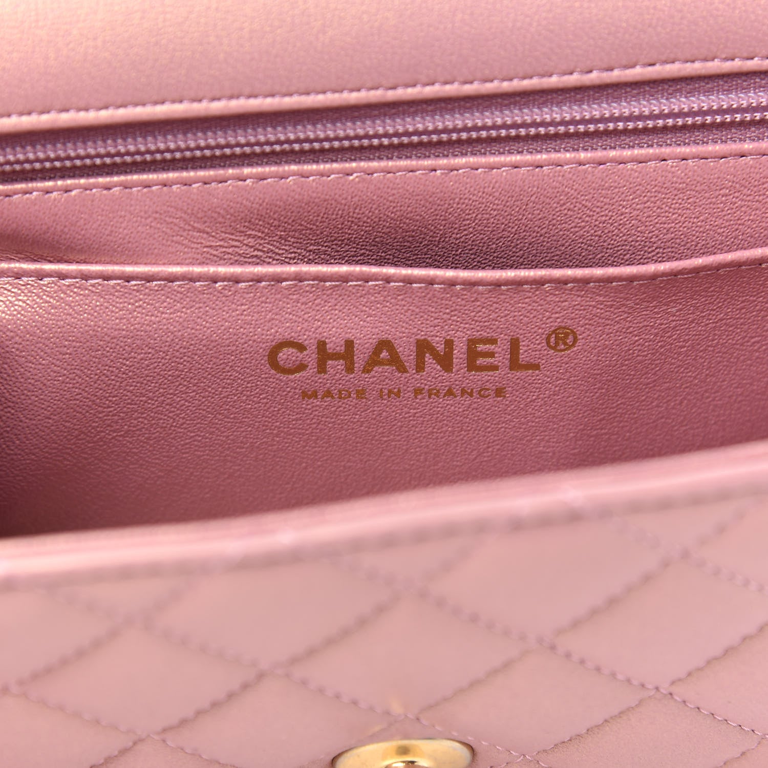 Chanel Iridescent Lambskin Quilted Mini Top Handle Rectangular Flap Pink 6 of 11