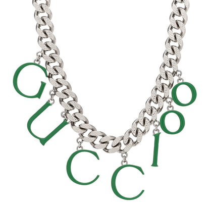 Gucci 100 Script Choker Necklace Green 4 of 5