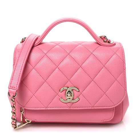 Caviar Quilted Small Business Affinity Flap Pink