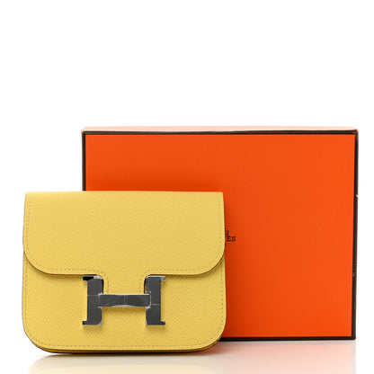 Hermes Epsom Constance Slim Wallet Jaune Poussin 8 of 8