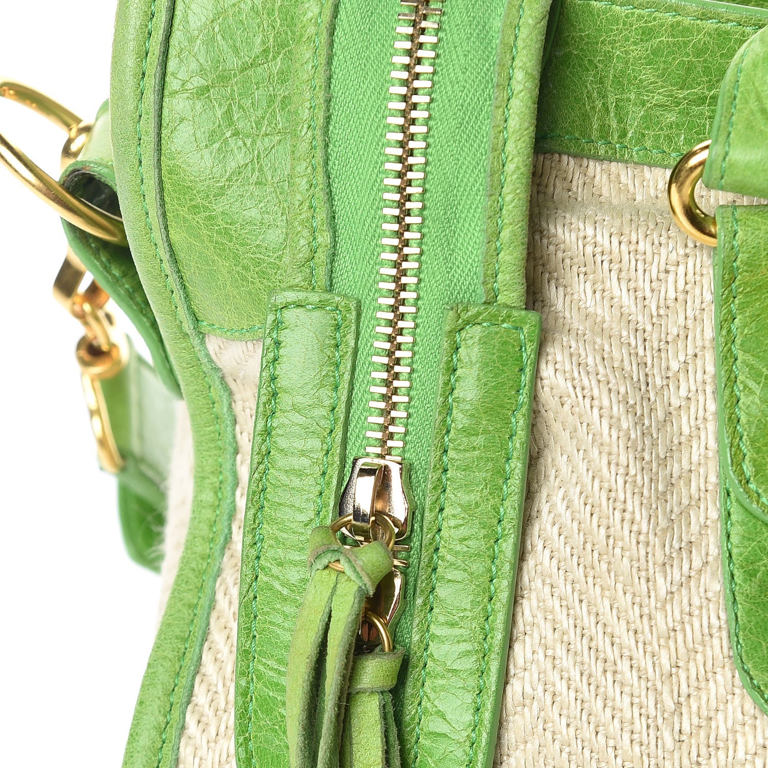 Balenciaga Agneau Linen Classic Hardware City Green 10 of 17