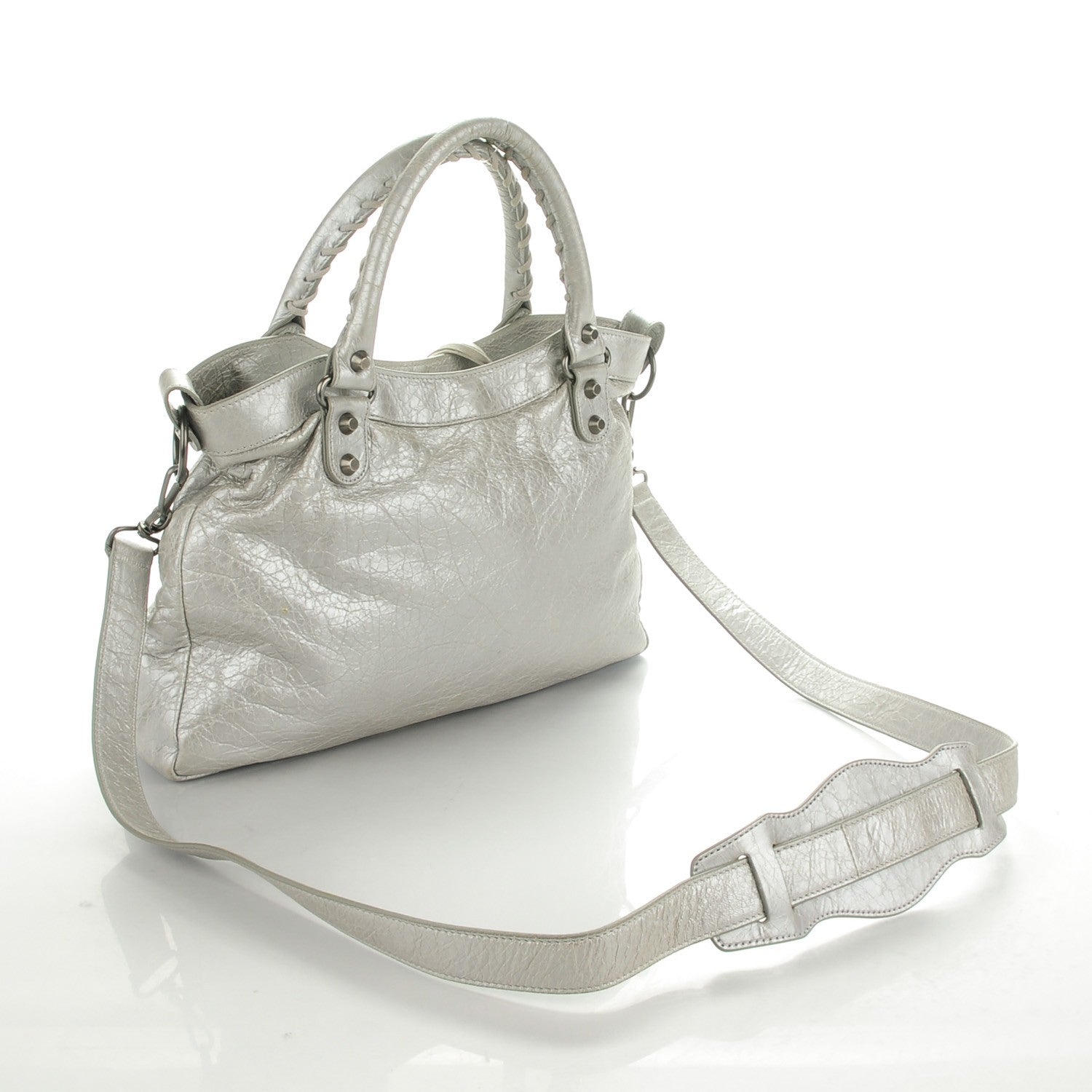 Balenciaga Metallic Agneau Classic Hardware Town Argent 3 of 15