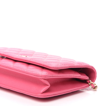 Chanel Caviar Quilted Wallet on Chain WOC Pink 10 of 12