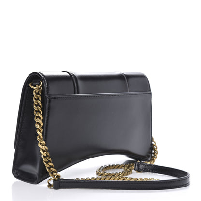 Balenciaga Shiny Box Calfskin Small Hourglass Evening Chain Bag Black 3 of 9