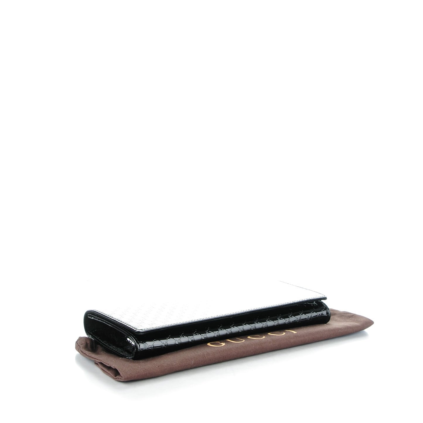 Patent Microguccissima Small Broadway Clutch Black