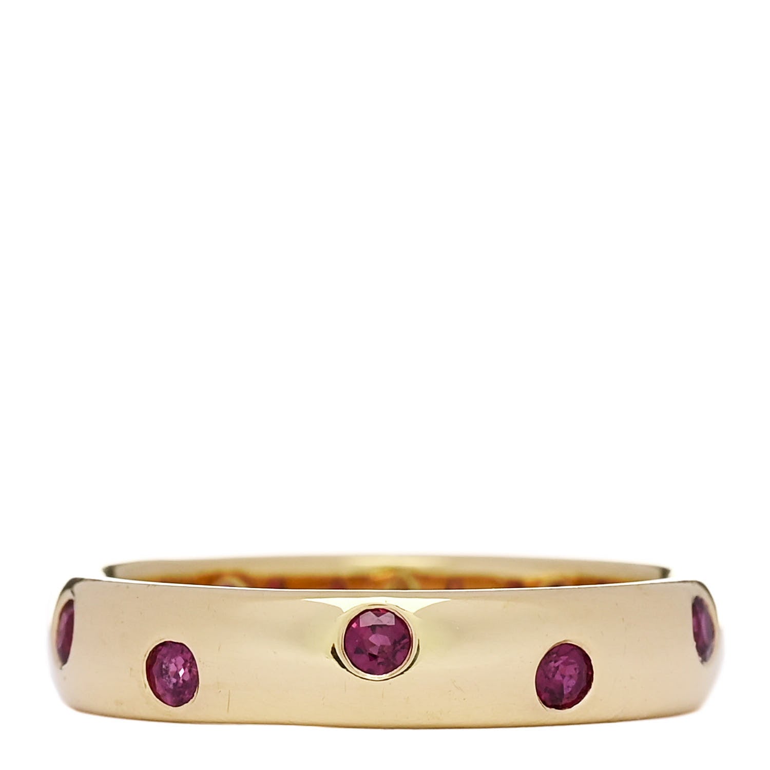 Tiffany 18K Yellow Gold Ruby Etoile Band Ring 56 7.5 1 of 4