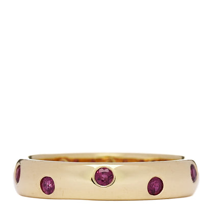 Tiffany 18K Yellow Gold Ruby Etoile Band Ring 56 7.5 1 of 4