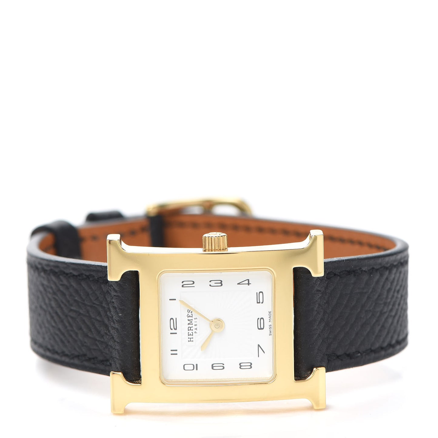 Stainless Steel Epsom 21mm Heure H Hour Quartz Watch Noir
