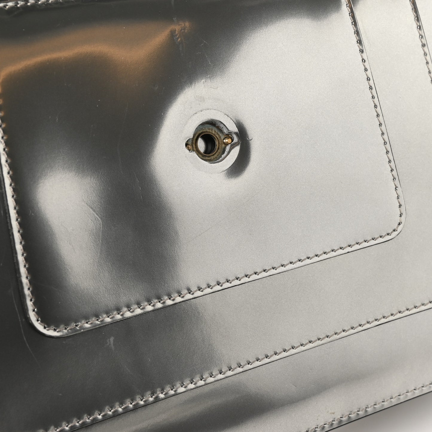 Metallic Calfskin Serpenti Forever Shoulder Bag Silver