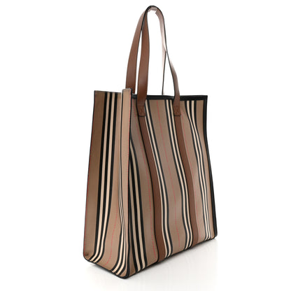 Burberry E-Canvas Stripe Book Tote Tan Archive Beige 3 of 9