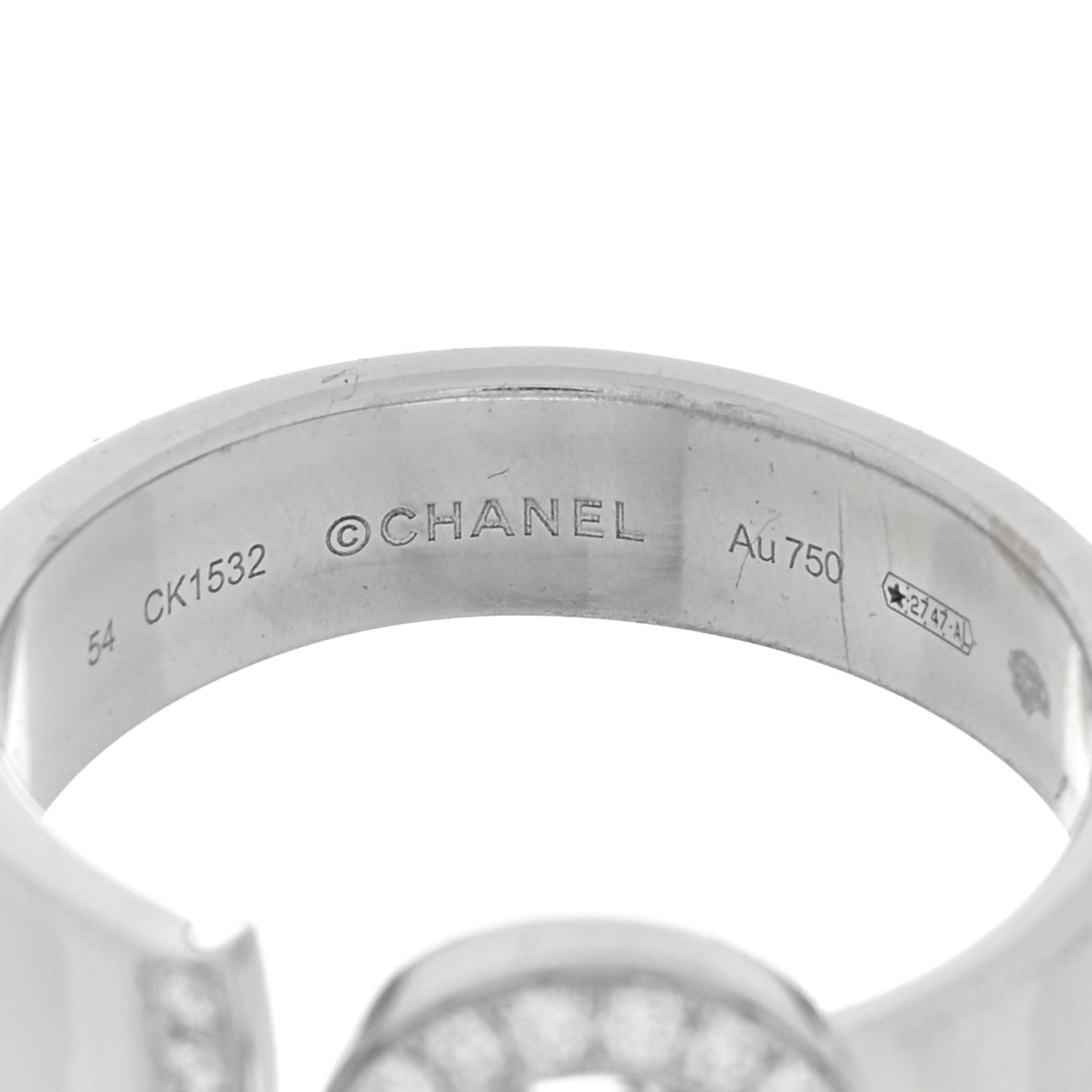Chanel 18K White Gold Diamond Eternal Number 5 Ring 54 7 4 of 5