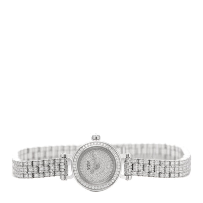 Hermes 18K White Gold Diamond Pave 16mm Faubourg Quartz Watch 2 of 5