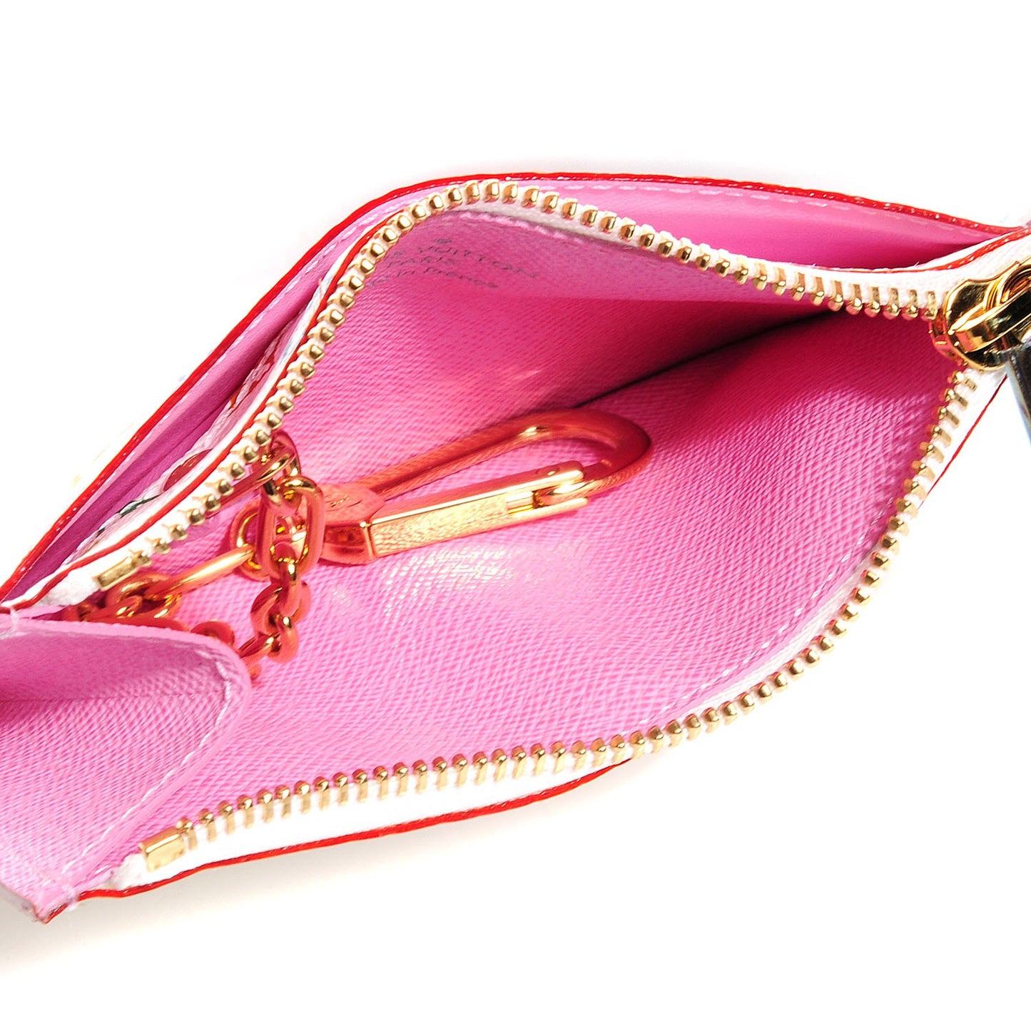 Monogram Multicolor Key Pouch White Litchi