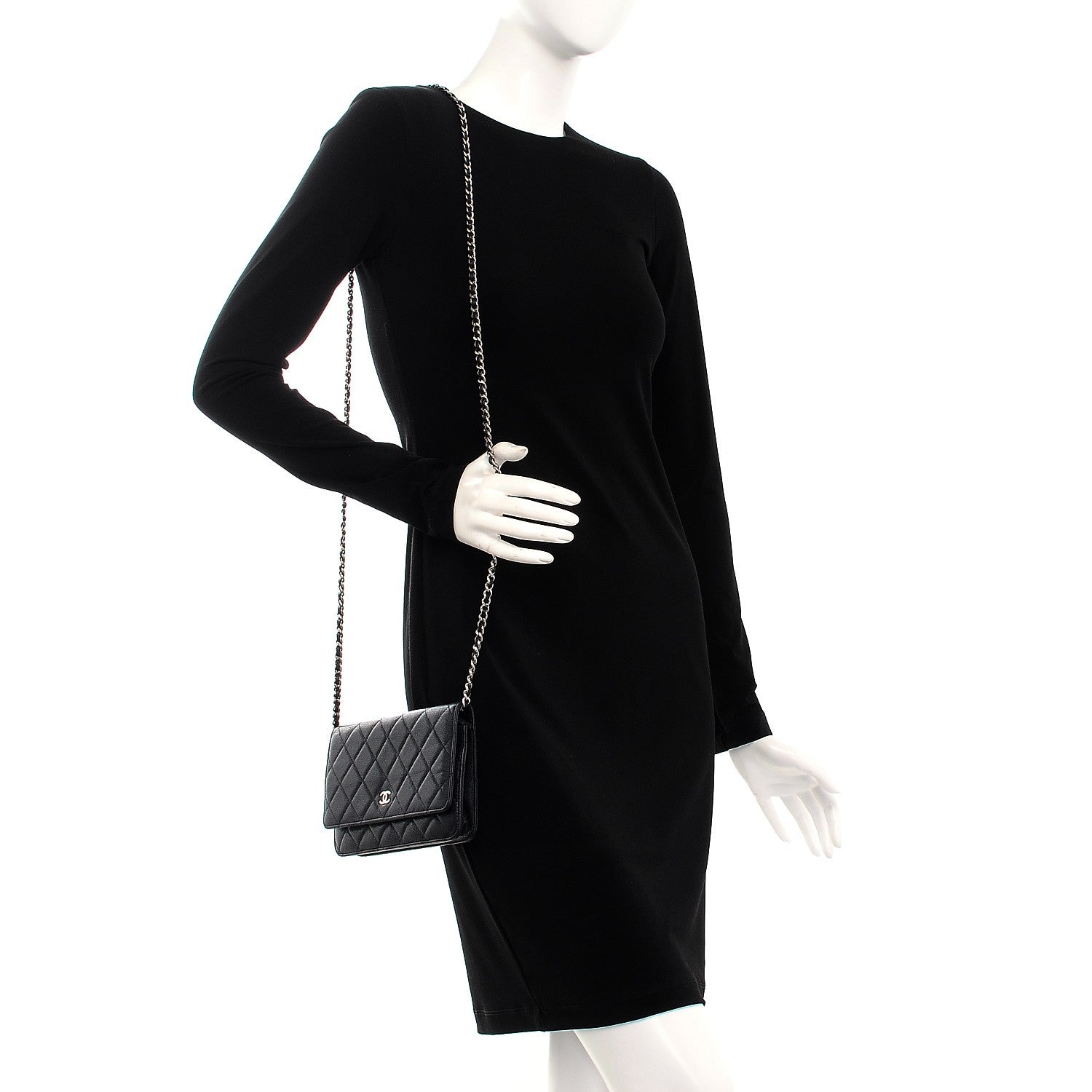 Chanel Caviar Quilted Wallet On Chain WOC Navy 2 of 10