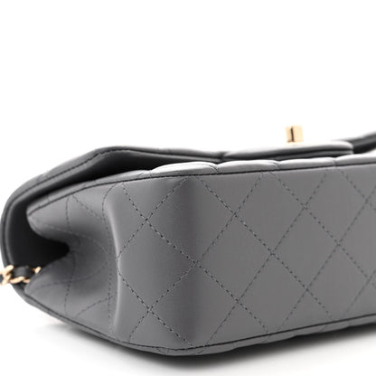 Chanel Lambskin Quilted Mini Chain Top Handle Rectangular Flap Grey 9 of 11