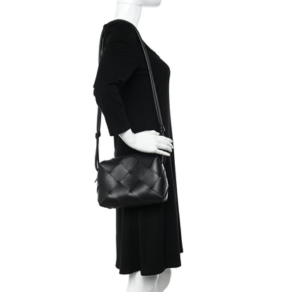 Bottega Veneta Lambskin Maxi Intrecciato Small Cassette Camera Bag Black 2 of 9