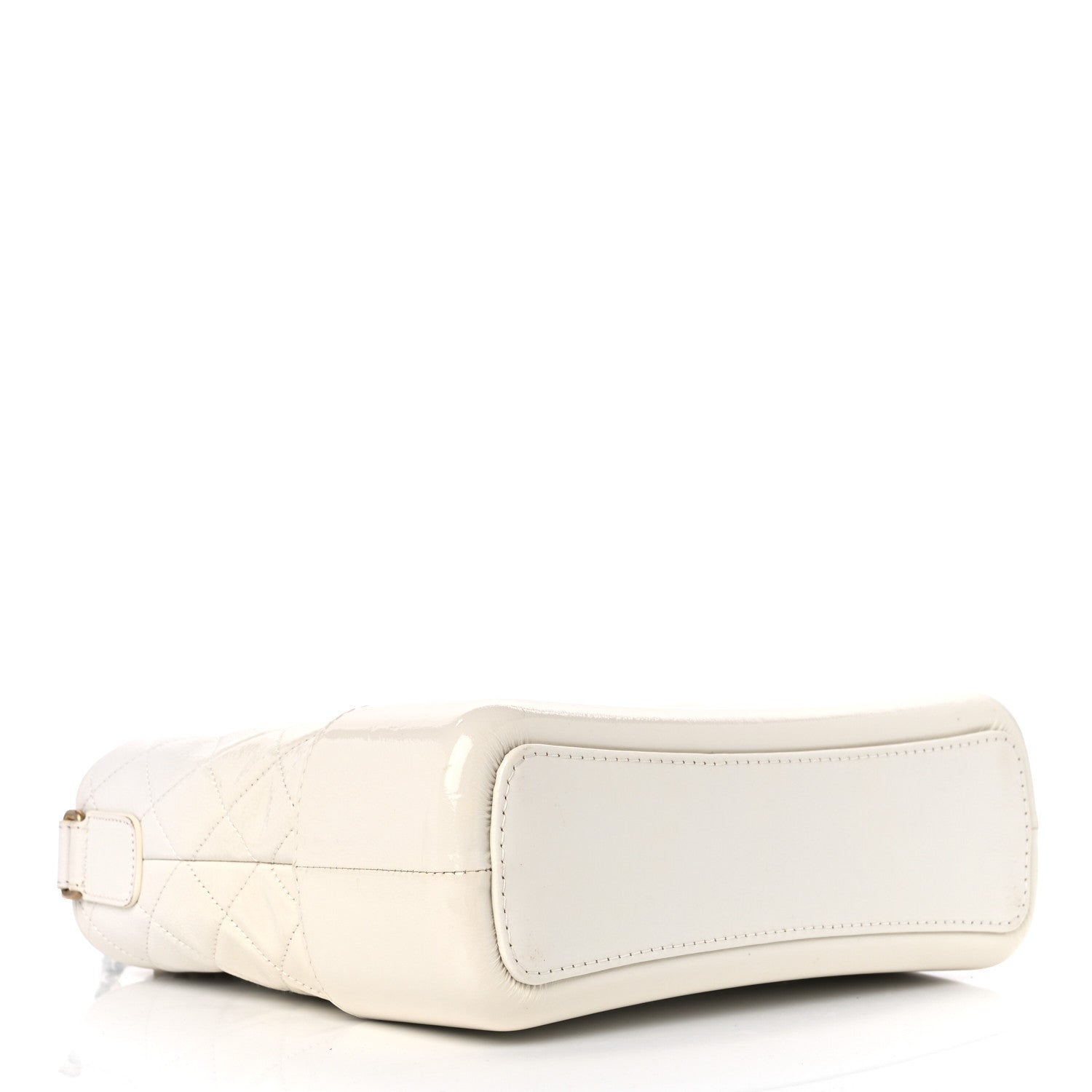 Chanel Patent Goatskin Quilted Medium Gabrielle Hobo White 4 of 10