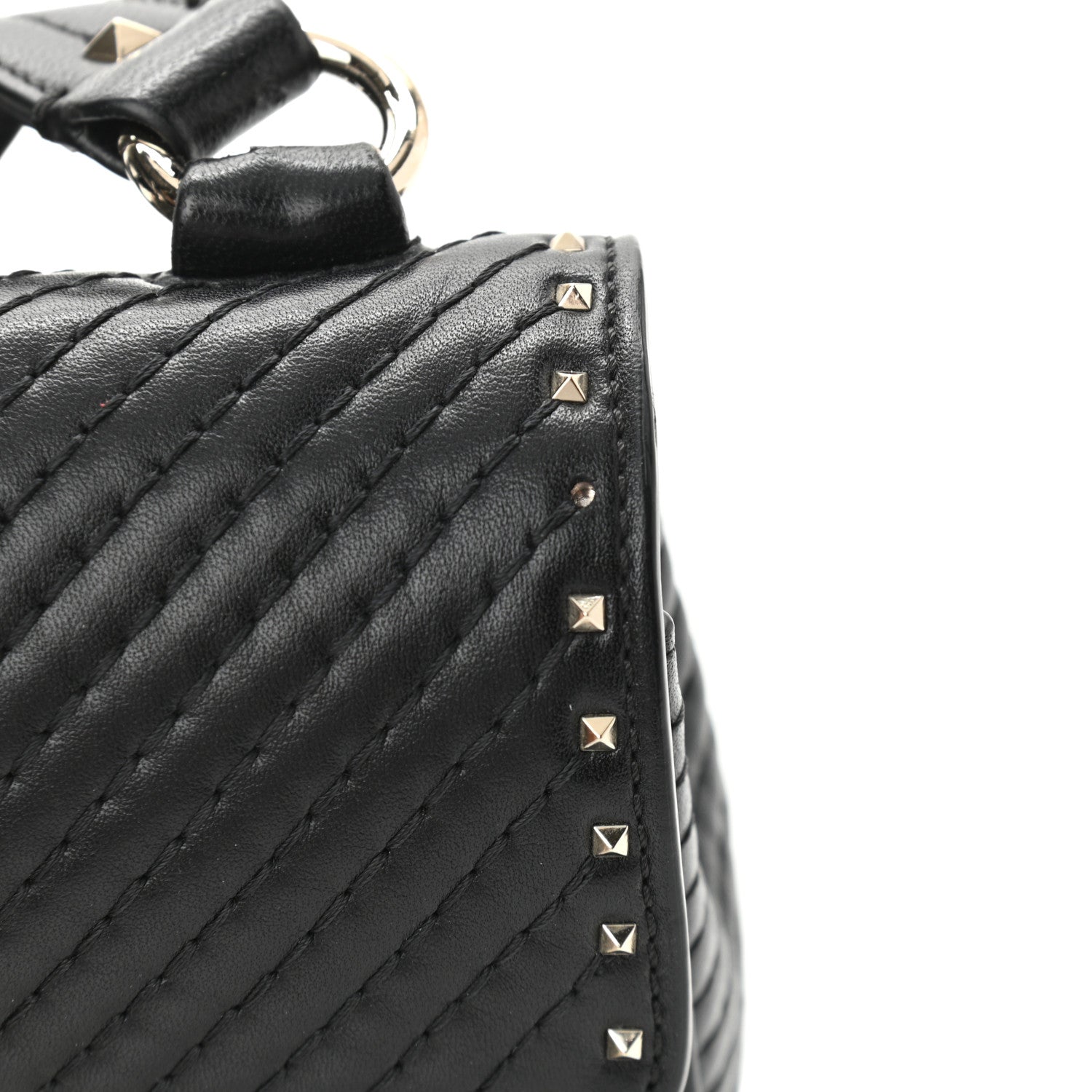 Valentino Garavani Lambskin ZiggyStud Rockstud Convertible Crossbody Belt Bag Black 10 of 10