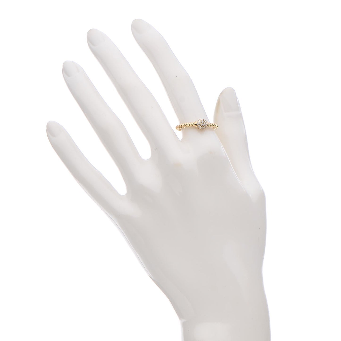 18K Yellow Gold Diamond Petite Solari Station Ring 54 7