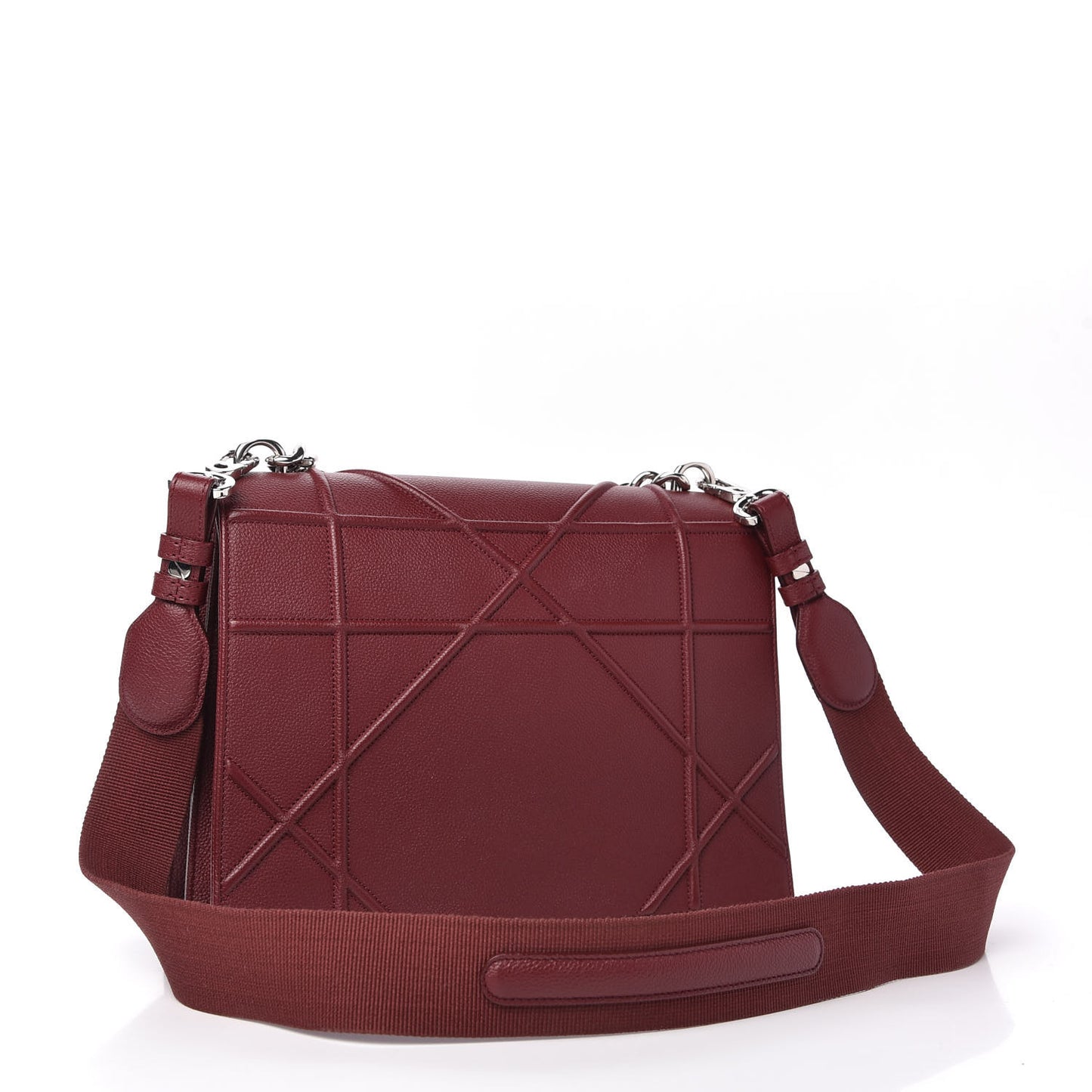 Grained Calfskin Diorama Satchel Burgundy