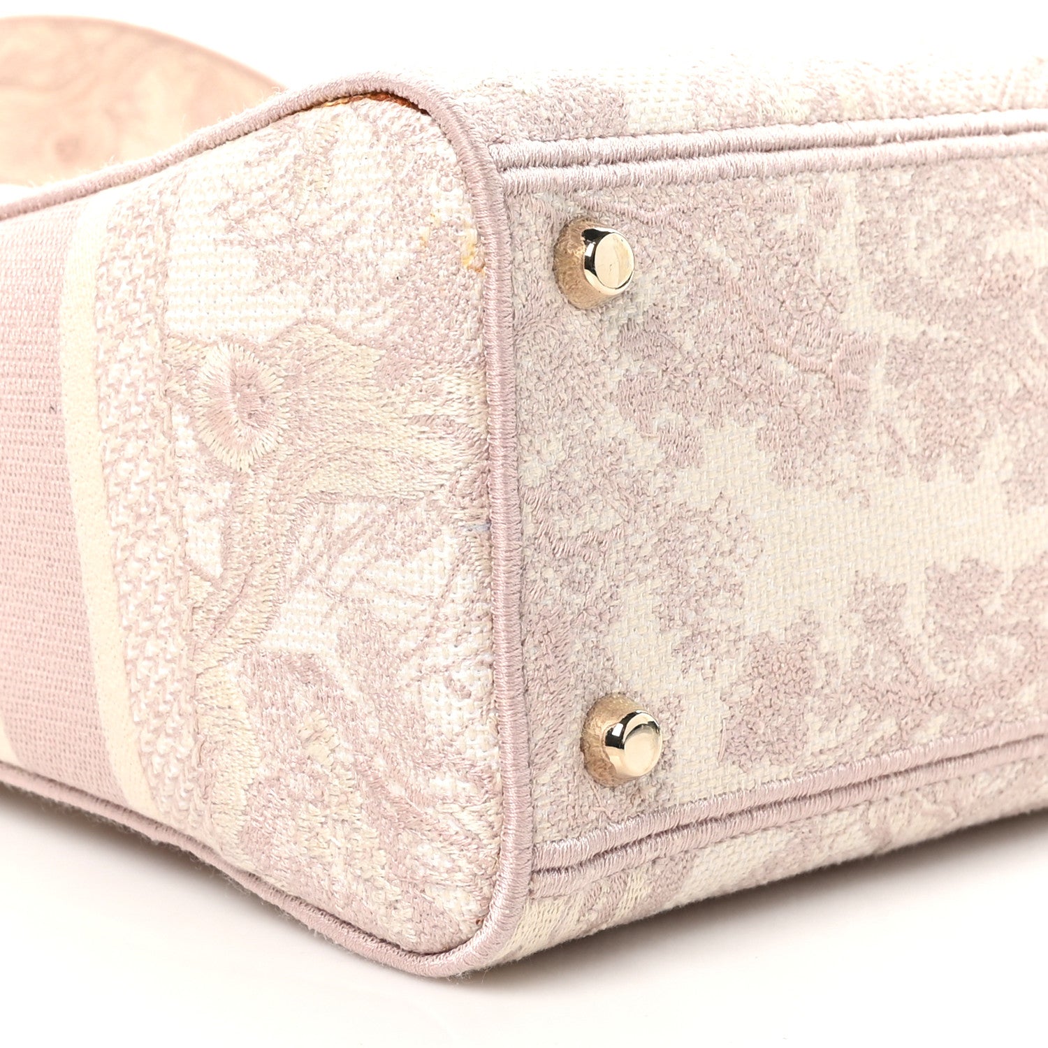 Christian Dior Canvas Toile De Jouy Reverse Embroidered Medium Lady D-Lite Rose 8 of 10