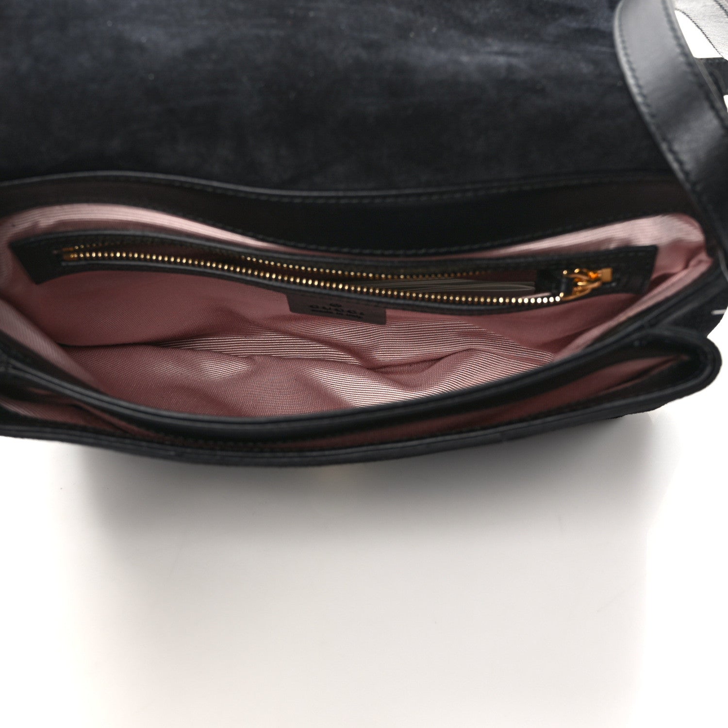 Gucci Suede Medium Arli Flap Shoulder Bag Black 5 of 13