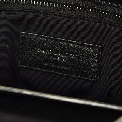 Saint Laurent Crinkled Calfskin Matelasse Monogram Medium Niki Chain Satchel Black 10 of 25