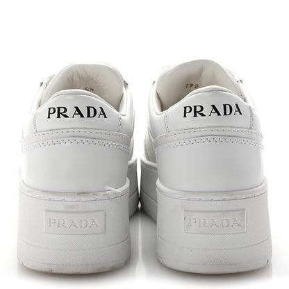 Prada Vitello Rois Triangle Womens Downtown Platform Low Top Sneakers 35.5 White 6 of 10
