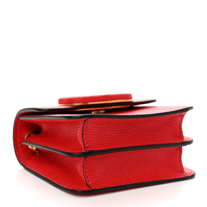 Valentino Garavani Grainy Calfskin VLogo Compact Wallet with Chain Rouge Pur 4 of 9
