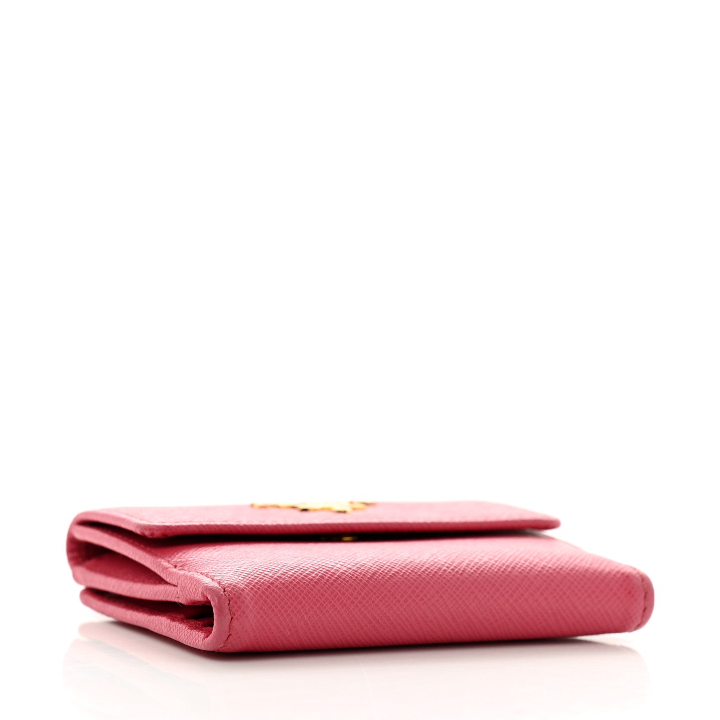 Saffiano Metal Tri-Fold Compact Wallet Peonia