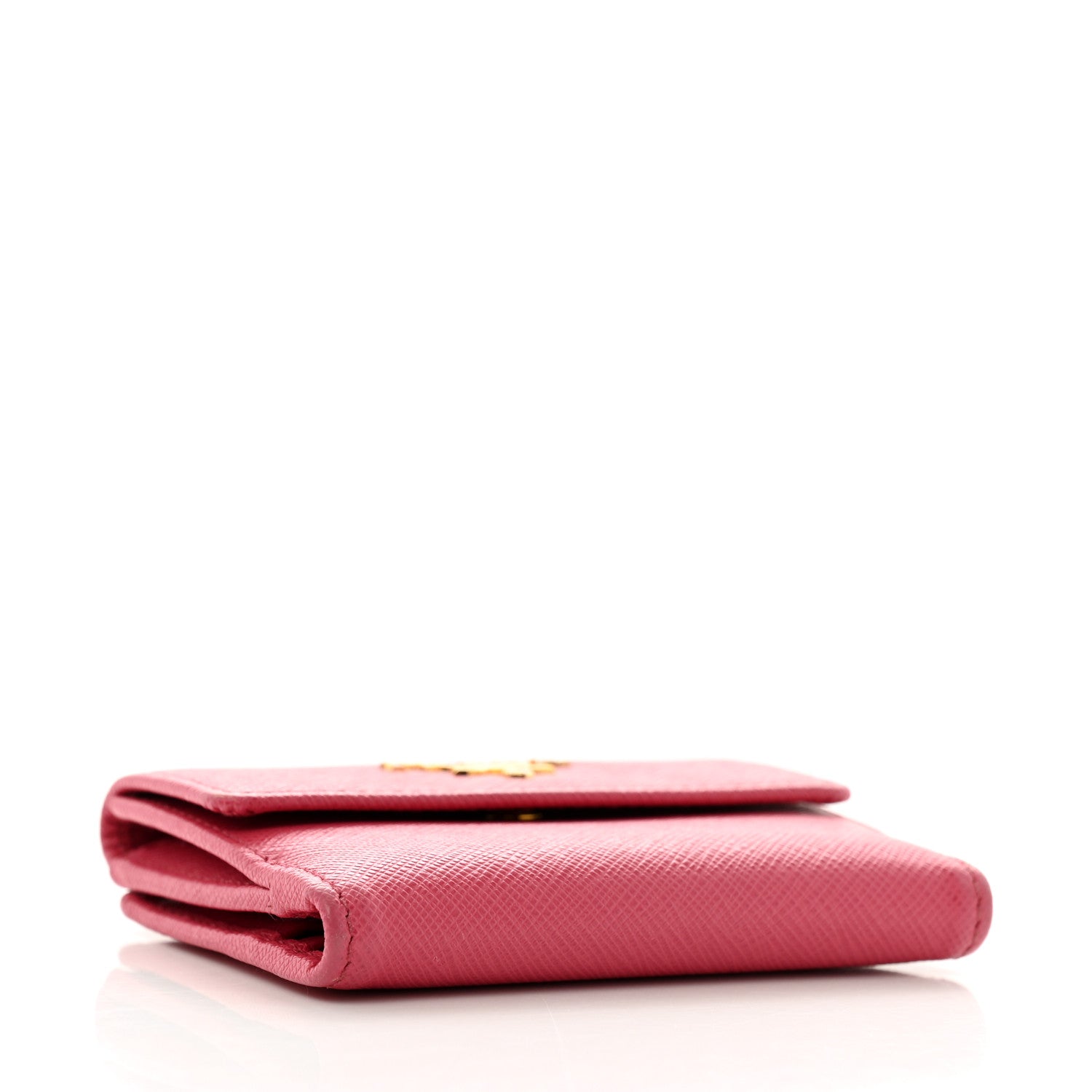 Prada Saffiano Metal Tri-Fold Compact Wallet Peonia 4 of 9