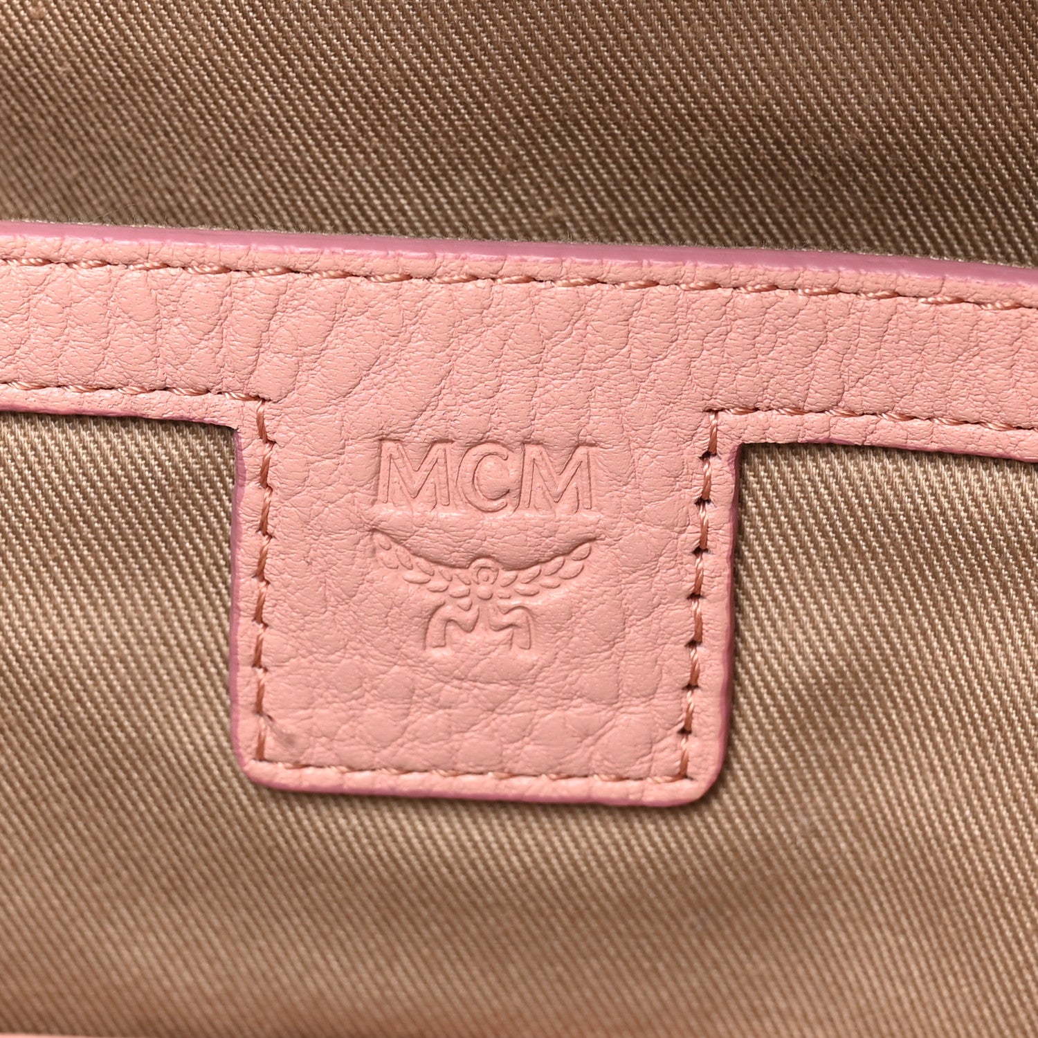 MCM Calfskin Ottomar Monogram Small Backpack Pink 6 of 9
