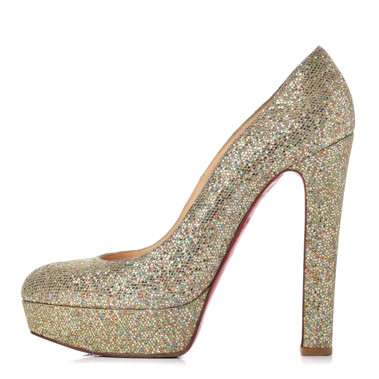 Christian Louboutin Glitter Bibi 140 Pumps 39.5 Gold 1 of 18