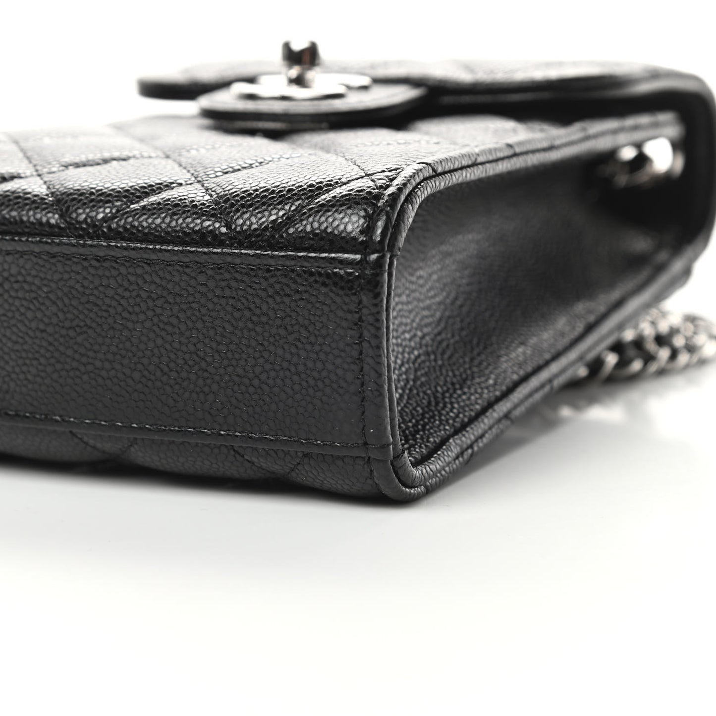 Caviar Quilted Classic Phone Holder Black