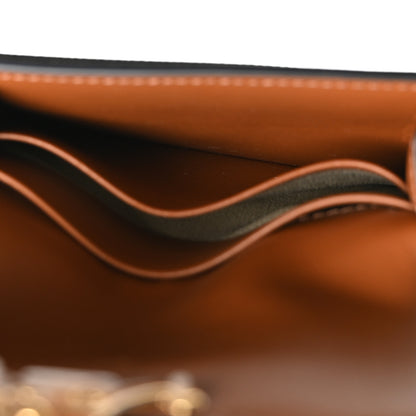 Celine Triomphe Canvas Calfskin Flap Card Holder Tan 5 of 9