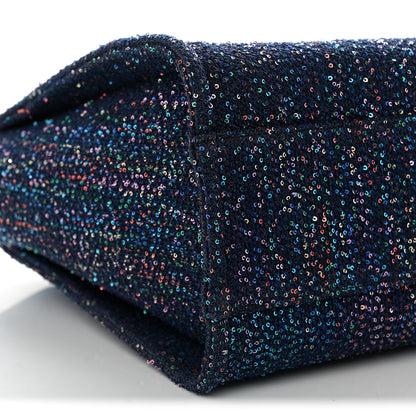 Chanel Calfskin Sequin Medium Deauville Tote Blue Multicolor 9 of 10
