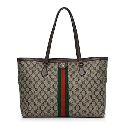 Gucci GG Supreme Monogram Medium Ophidia Shopping Tote Brown 1 of 14