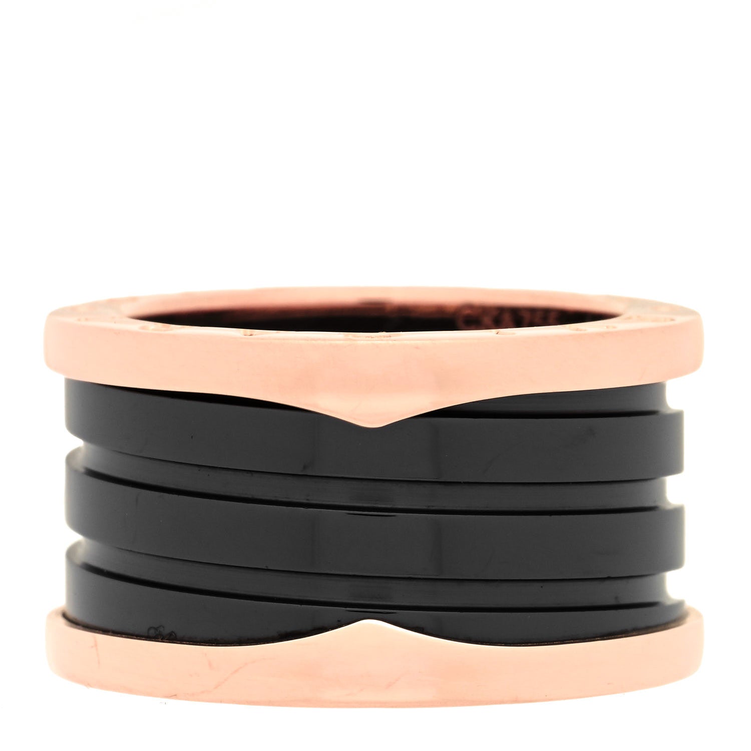 Bulgari 18K Rose Gold Black Ceramic B.Zero1 Four-Band Ring 51 5.75 1 of 6