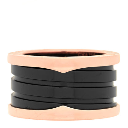 Bulgari 18K Rose Gold Black Ceramic B.Zero1 Four-Band Ring 51 5.75 1 of 6