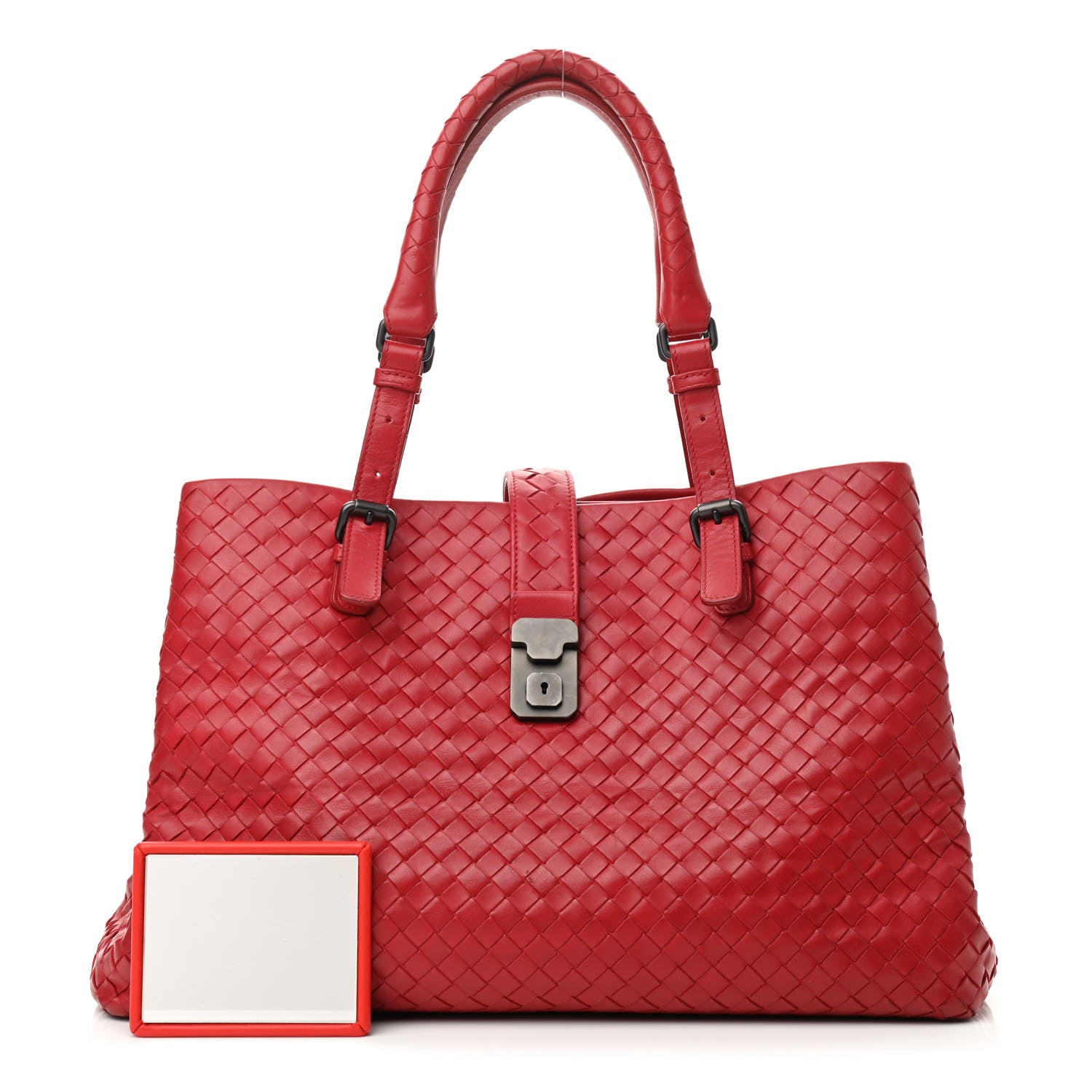 Bottega Veneta Nappa Intrecciato Medium Roma Tote Red 1 of 10