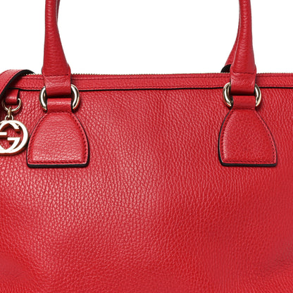 Gucci Dollar Calfskin GG Charm Satchel Red 8 of 10