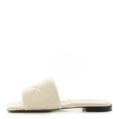 Bottega Veneta Nappa Quilted Rubber Lido Flat Sandals 36.5 Sea Salt 1 of 8