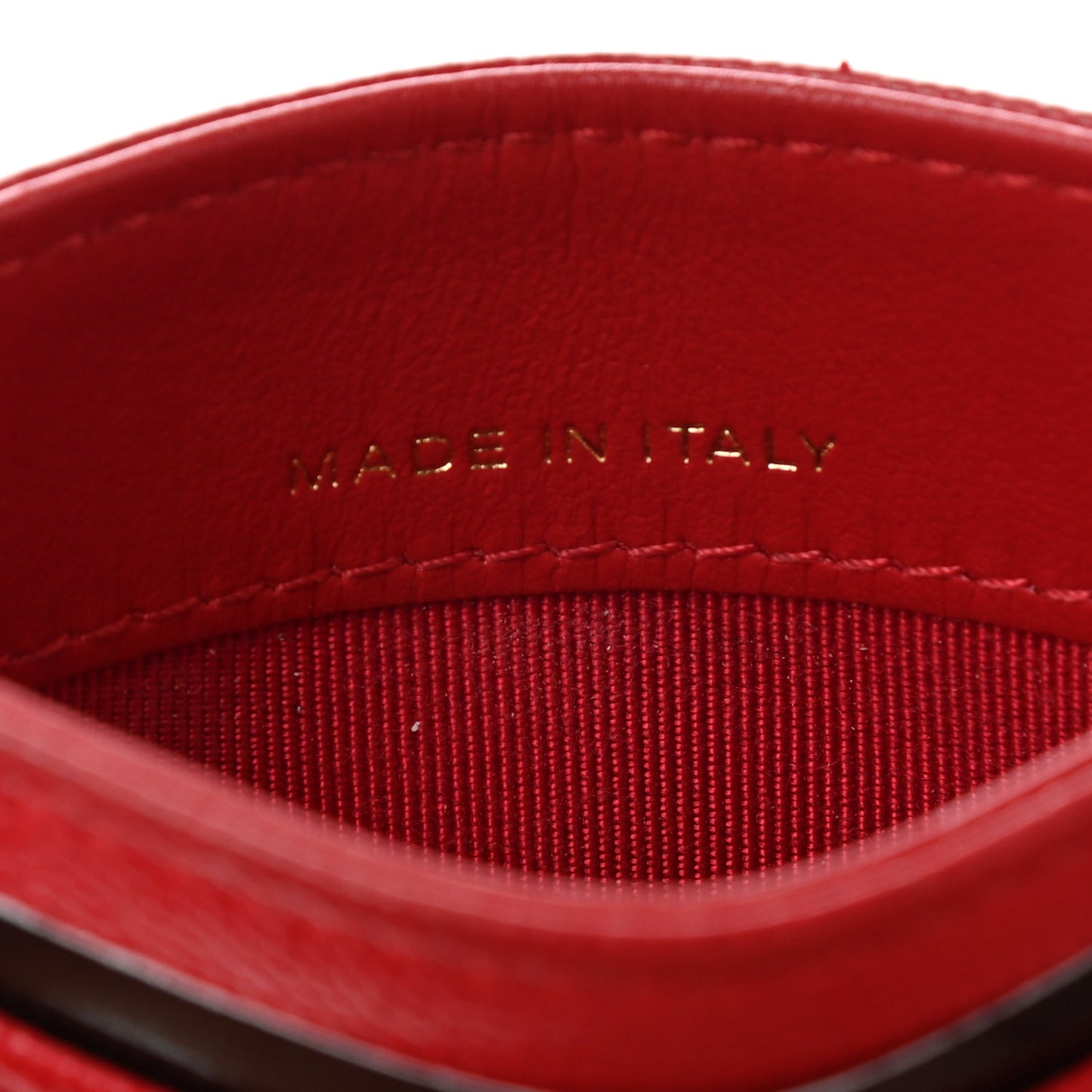 Caviar Quilted Card Holder Red
